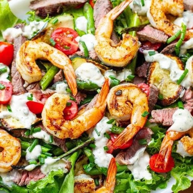 Thursday Dinner Special - Steak & Shrimp Gorgonzola Salad.