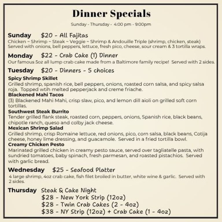Dinner Specials