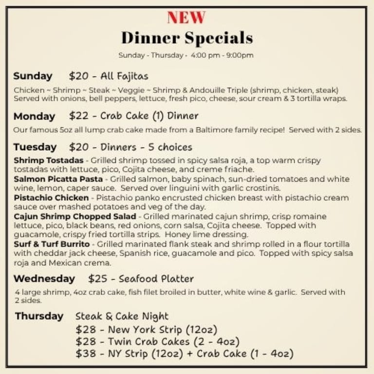 Dinner Specials