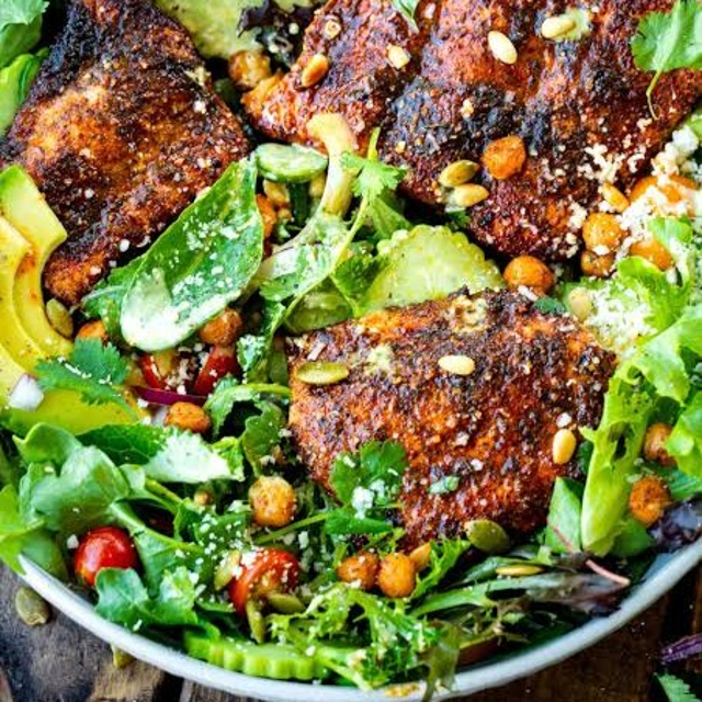 Tuesday Dinner Special - Citrus Salmon Arugula Salad.