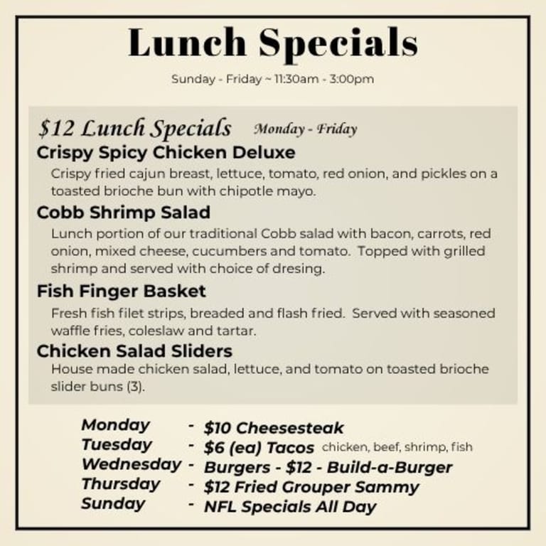 $12 Lunch Specials