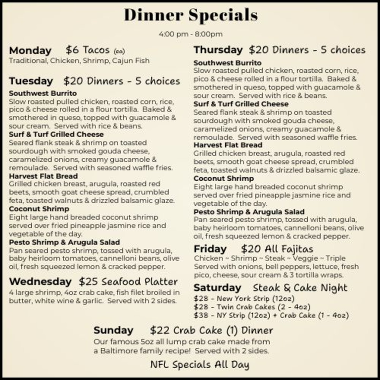 Dinner Specials