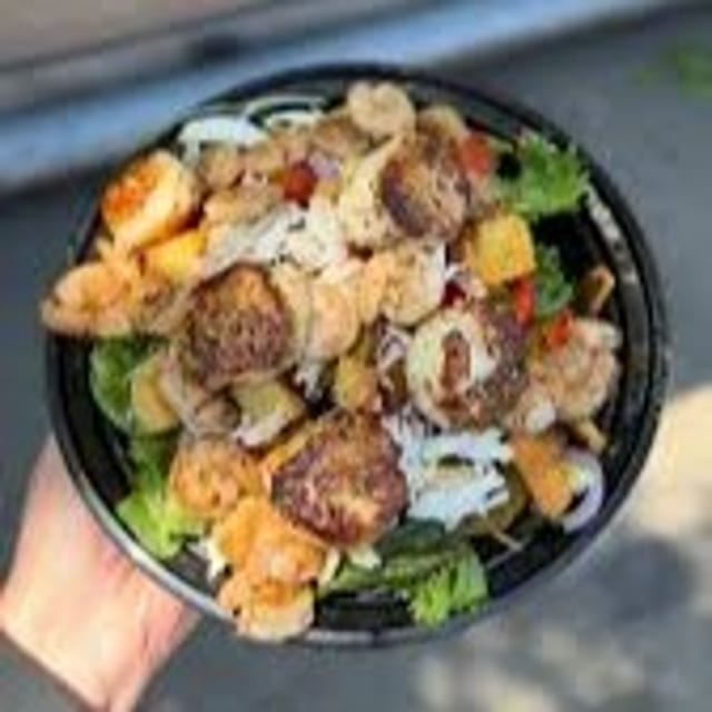 $12 Lunch Special - Black & Bleu Shrimp Salad.