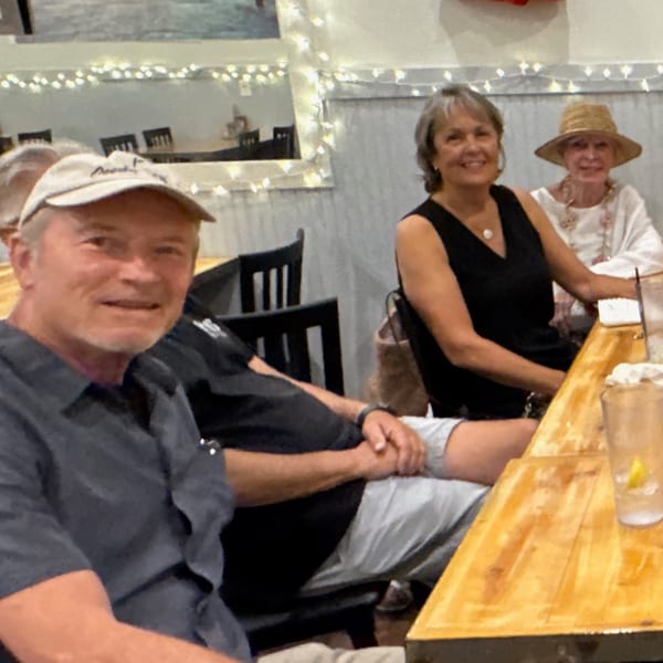 Four happy customers enjoying their time at The Salted Rim Margarita Bar & Grille.