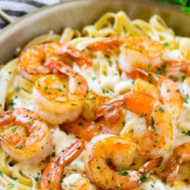 Tuscan Shrimp Alfredo Linguini.