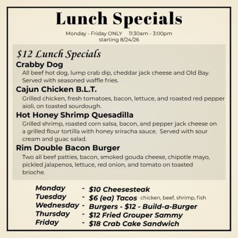 $12 Lunch Specials
