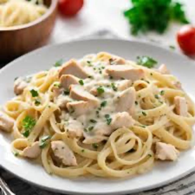Tuscan Chicken Alfredo Linguini.