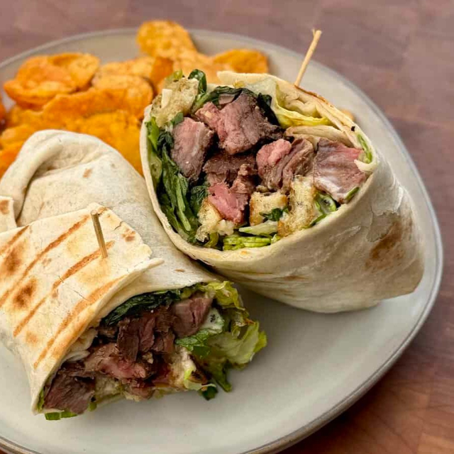 $12 Lunch Special - Blackened Steak Caesar Wrap.