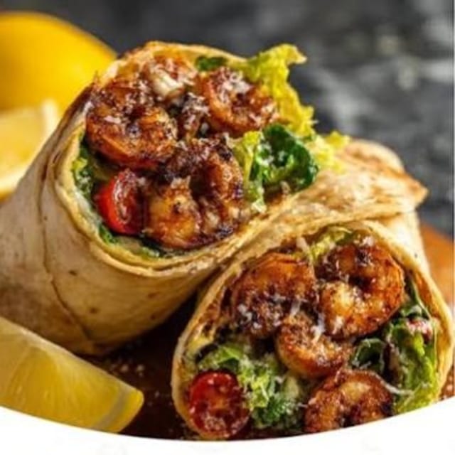 $12 Lunch Special - Blackened Shrimp Caesar Wrap.