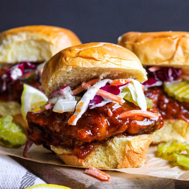 $12 Lunch Special - BBQ Crispy Chicken Sliders.