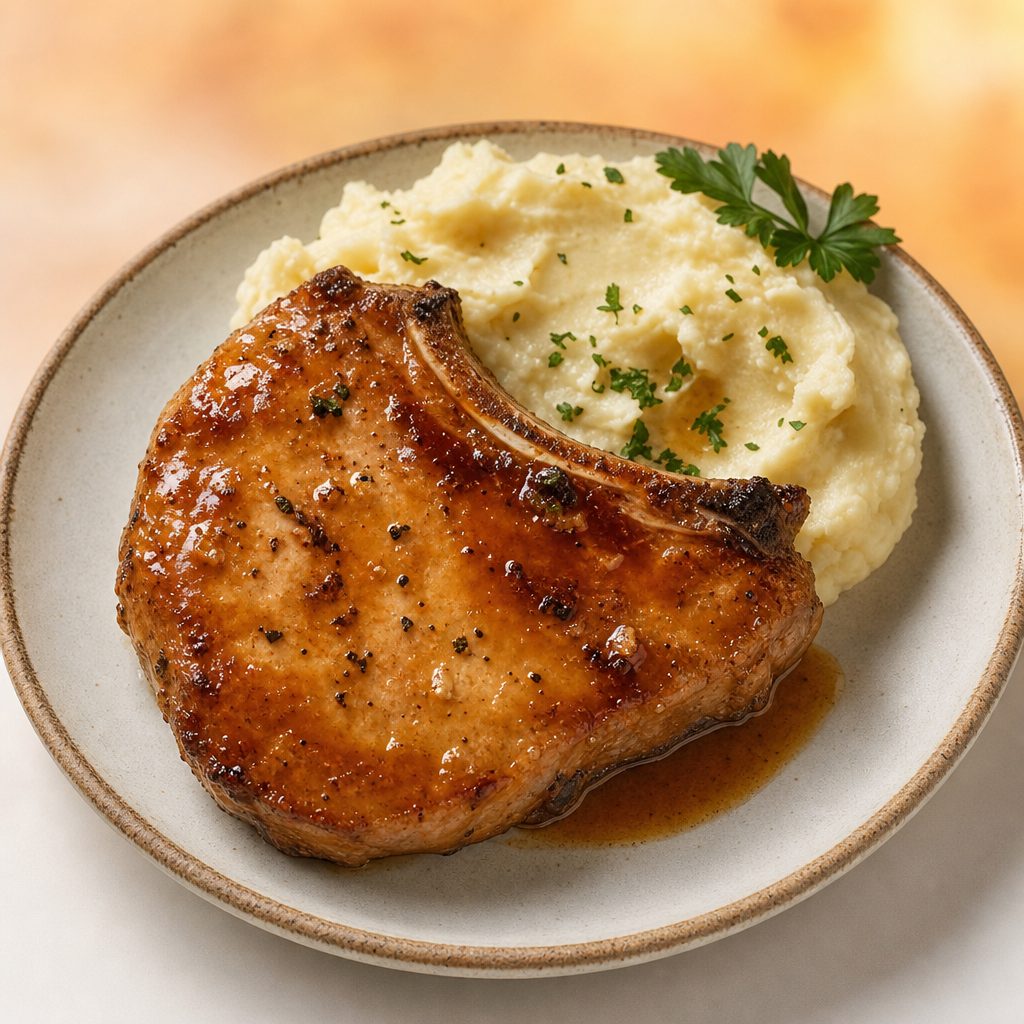 Thursday Dinner Special - Honey Bourbon Brown Sugar Pork Chop.
