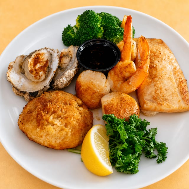 Wednesday Dinner Special - Broiled Seafood Platter.