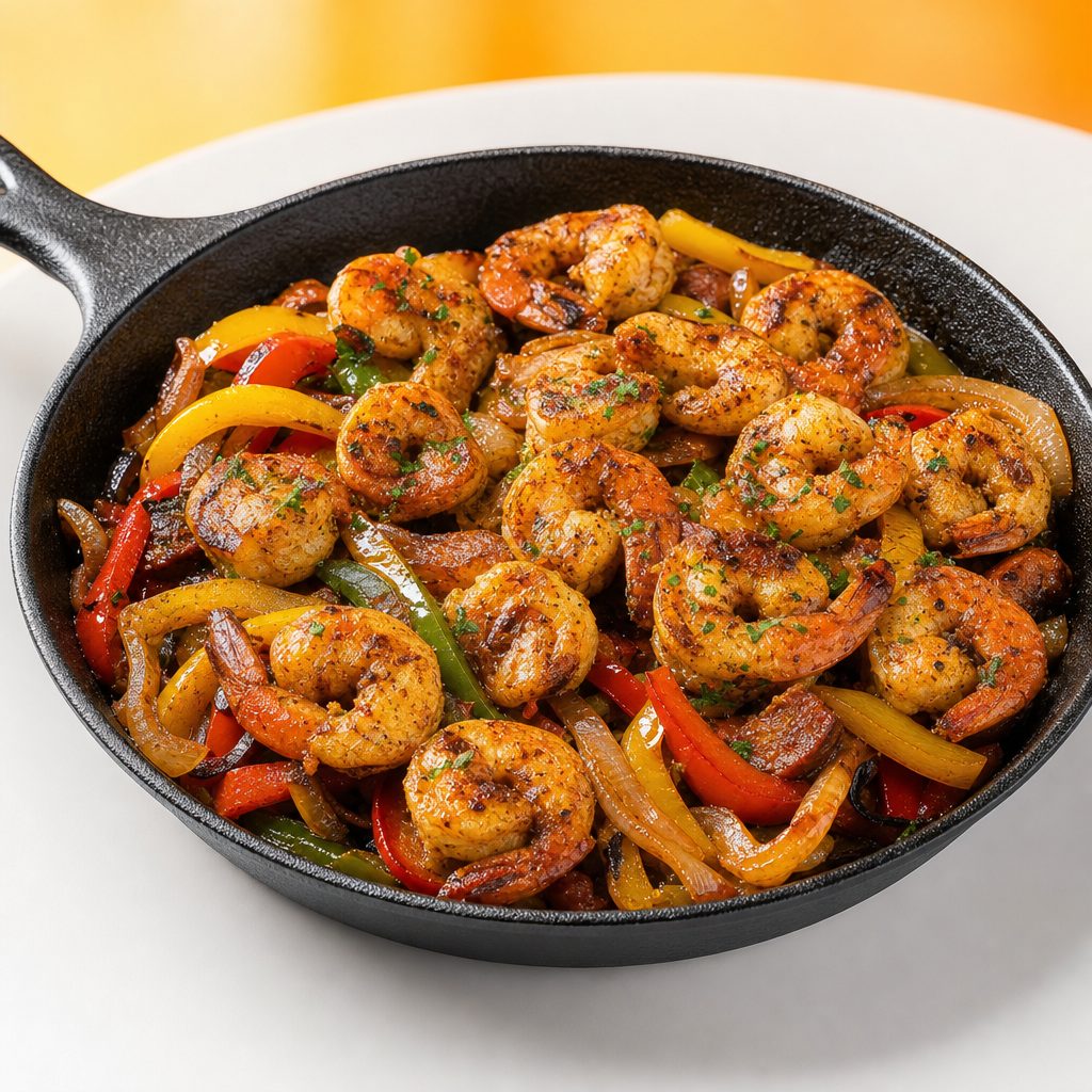 Monday Dinner Special - Shrimp & Andouille Fajita.