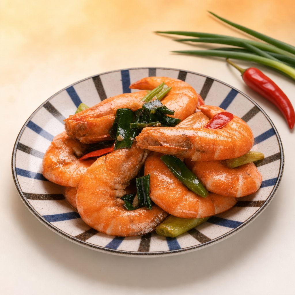 Steamed Shrimp.