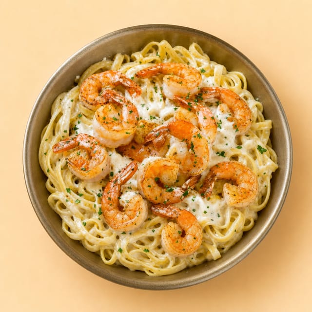 Tuscan Shrimp Alfredo Linguini.