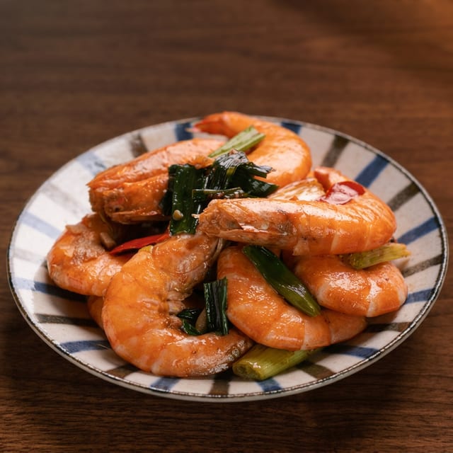 Steamed Shrimp.
